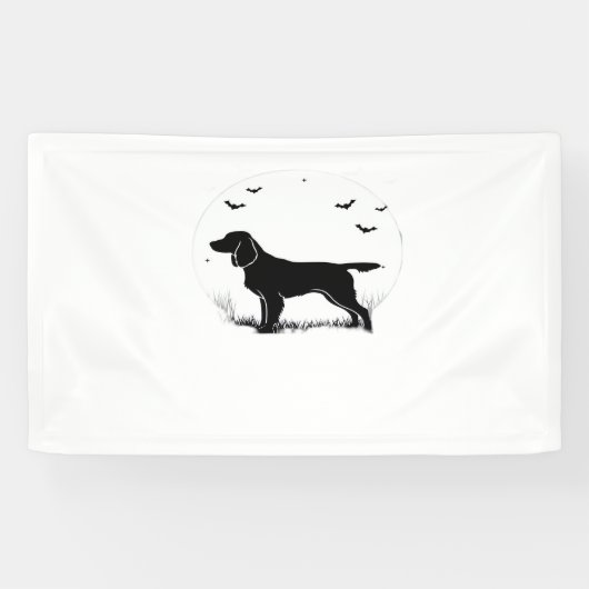 Boykin Spaniel Dog - Halloween Moon Silhouette Cla Spandoek (Horizontaal)