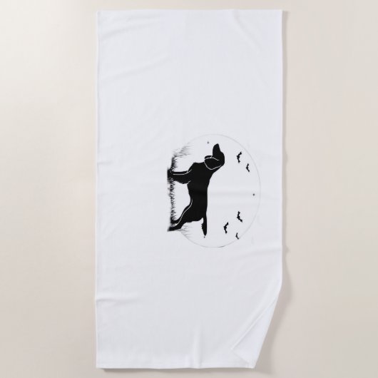 Boykin Spaniel Dog - Halloween Moon Silhouette Cla Strandlaken (Voorkant)