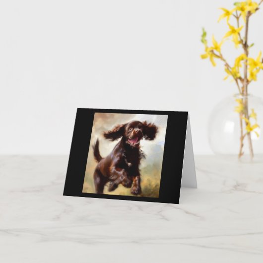 Boykin Spaniel Dog Kaart (Gele Bloem)