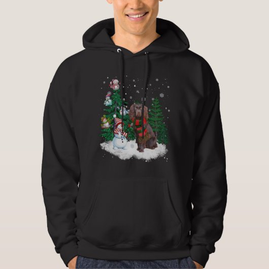 Boykin Spaniel Dog kerstmis Snowman - boom Paj Hoodie (Voorkant)