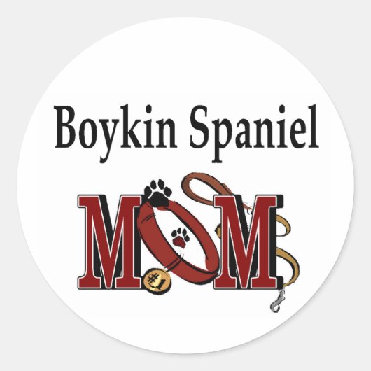 Boykin Spaniel Dog MOM Ronde Sticker (Voorkant)