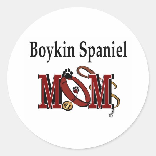 Boykin Spaniel Dog MOM Ronde Sticker (Voorkant)