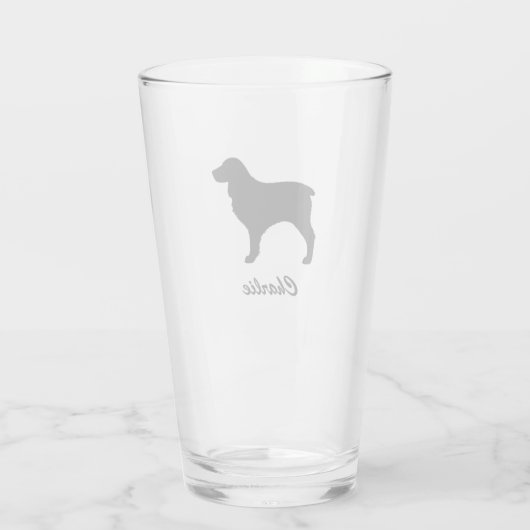 Boykin Spaniel Dog Silhouette Persoonlijk Glas (Achterkant)