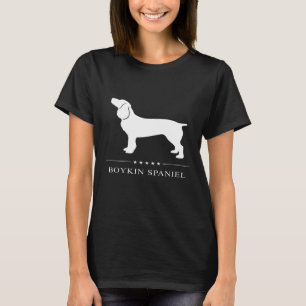 Boykin Spaniel Dog White Silhouette T-shirt