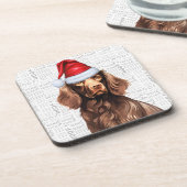 Boykin Spaniel Dog Woof Word Art Holiday Bier Onderzetter (Linkerzijde)