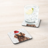 Boykin Spaniel Dog Woof Word Art Holiday Bier Onderzetter (Rechterzijde)