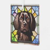 Boykin Spaniel "Glas in lood" Glas Ornament (Voorkant links)