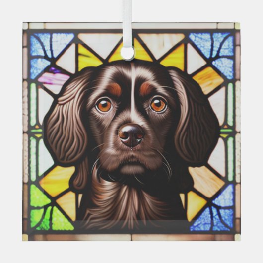 Boykin Spaniel "Glas in lood" Glas Ornament (Voorkant)