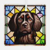 Boykin Spaniel "Glas in lood" Glas Ornament (Achterkant)