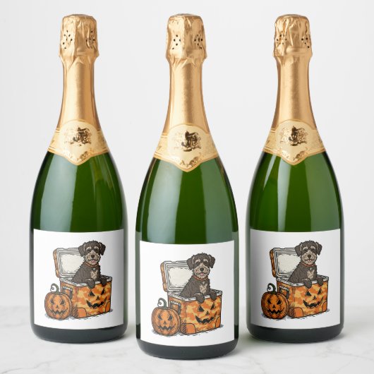 Boykin Spaniel Halloween Sparkling Wijnetiket (Flessen)