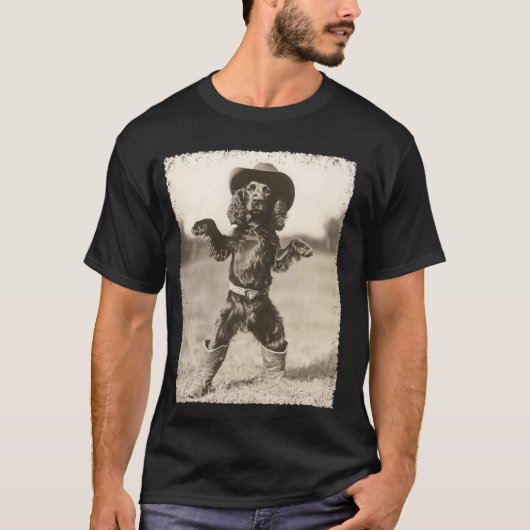 Boykin Spaniel Hond Grappige Cowboy T-shirt (Voorkant)