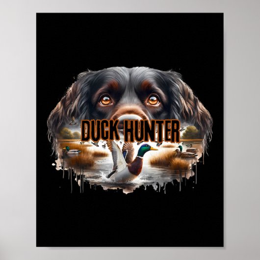 Boykin Spaniel hond met wilde eenden jagen eend Poster (Voorkant)