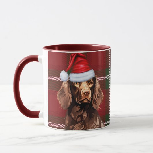 Boykin Spaniel Hond Rood Vakantie Gespeeld Kerstmi Mok (Links)