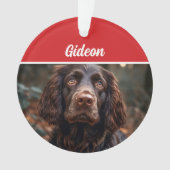 Boykin Spaniel Hond Vakantie Foto Kerstmis Ornament (voorkant)