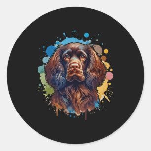 Boykin Spaniel-honden kunst Comfort Kleuren Volwas Ronde Sticker