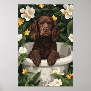 Boykin Spaniel in badkuip poster, grappige hond Poster