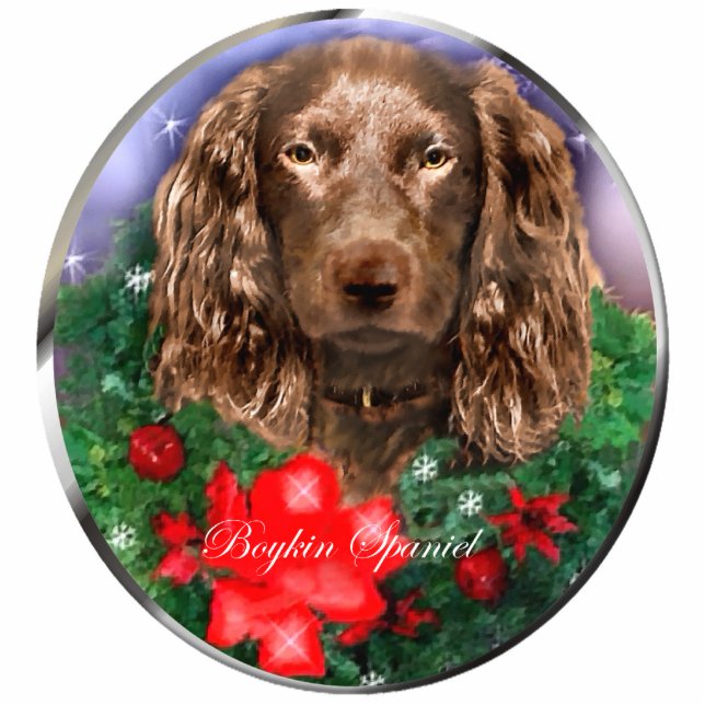 Boykin Spaniel Kerstcadeaus Ornament Fotobeeldje Ornament (Voorkant)