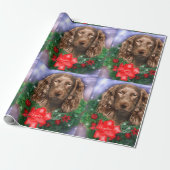 Boykin Spaniel Kerstkrans Cadeaupapier (Uitgerold)