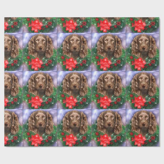 Boykin Spaniel Kerstkrans Cadeaupapier (Vlak)