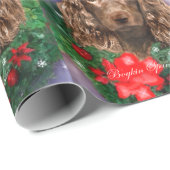 Boykin Spaniel Kerstkrans Cadeaupapier (Rol Hoek)