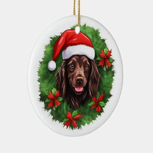 Boykin Spaniel Kerstkrans Keramisch Ornament (Rechts)