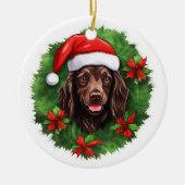Boykin Spaniel Kerstkrans Keramisch Ornament (Voorkant)