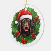 Boykin Spaniel Kerstkrans Keramisch Ornament (Links)