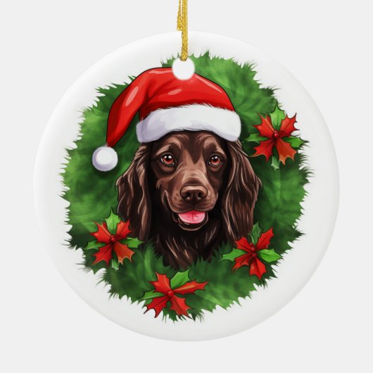 Boykin Spaniel Kerstkrans Keramisch Ornament (Achterkant)