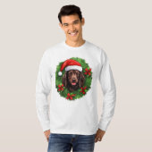 Boykin Spaniel Kerstkrans T-shirt (Voorkant volledig)