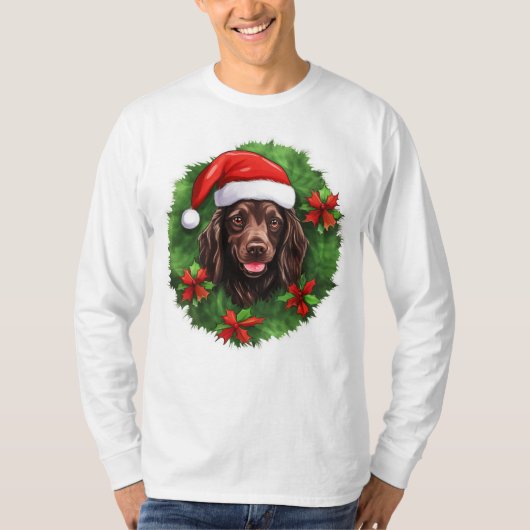 Boykin Spaniel Kerstkrans T-shirt (Voorkant)