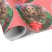 Boykin Spaniel Kerstmis Cadeaupapier (Rol Hoek)