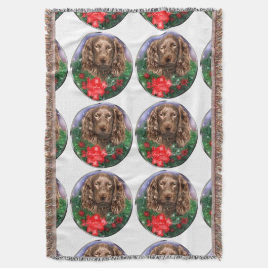 Boykin Spaniel Kerstmis Deken (Voorkant Verticaal)