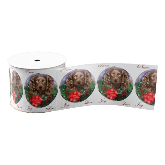 Boykin Spaniel Kerstmis Grosgrain Lint (Spoel)