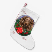 Boykin Spaniel Kerstmis Kleine Kerstsok (Voorkant (Hangend))