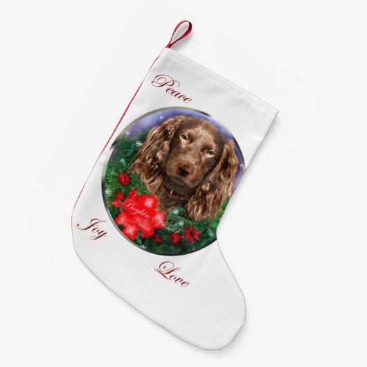 Boykin Spaniel Kerstmis Kleine Kerstsok (Voorkant (Hangend))