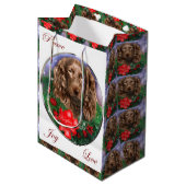 Boykin Spaniel Kerstmis Medium Cadeauzakje (Voorkant Gekanteld)