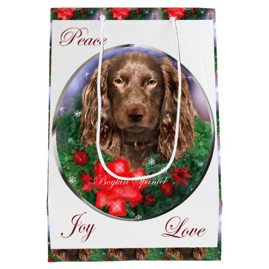Boykin Spaniel Kerstmis Medium Cadeauzakje (Achterkant)
