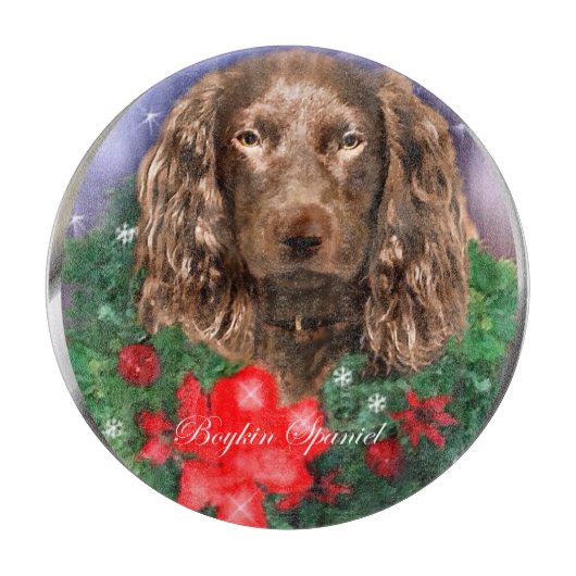 Boykin Spaniel Kerstmis Snijplank (Voorkant)