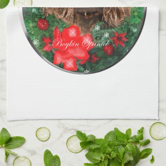 Boykin Spaniel Kerstmis Theedoek (Gevouwen)