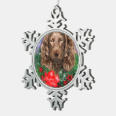 Boykin Spaniel Kerstmis Tin Sneeuwvlok Ornament (Rechts)