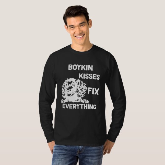 Boykin Spaniel kisses fix everything  1 T-shirt (Voorkant volledig)