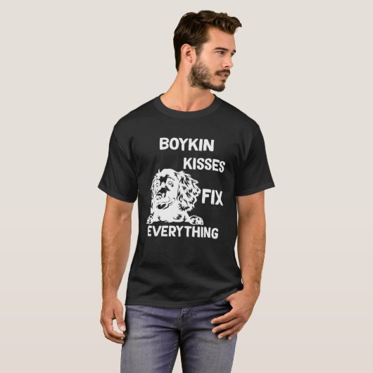 Boykin Spaniel kisses fix everything  1 T-shirt (Voorkant volledig)