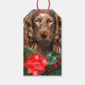 Boykin Spaniel met kerstcadeaus Cadeaulabel (Achterkant)