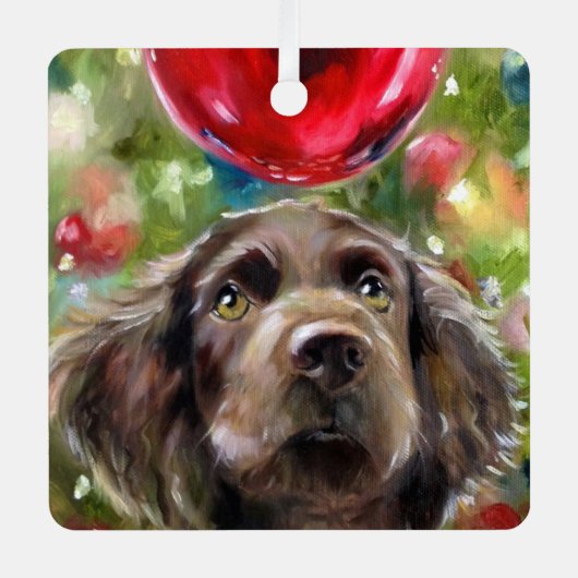 Boykin Spaniel Puppy Ornament Kerstmis "Wish" (Voorkant)