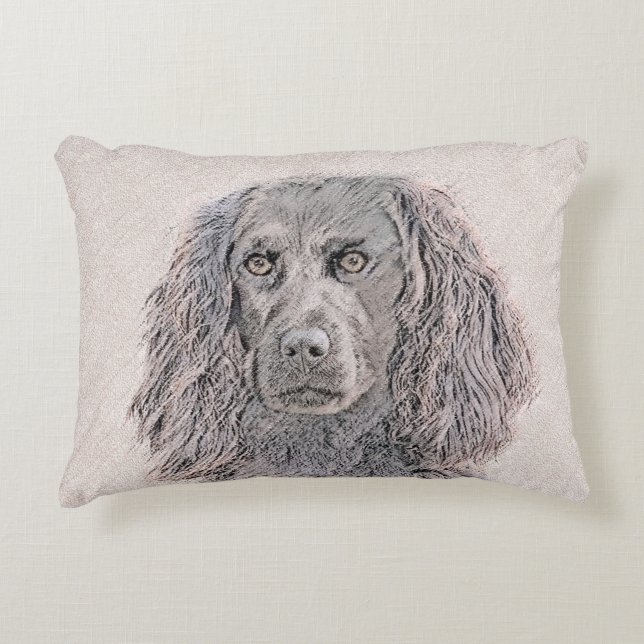 Boykin Spaniel Schilderen - Kute Original Dog Art Accent Kussen (Voorkant)
