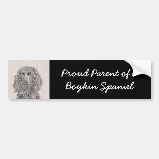 Boykin Spaniel Schilderen - Kute Original Dog Art Bumpersticker (Voorkant)
