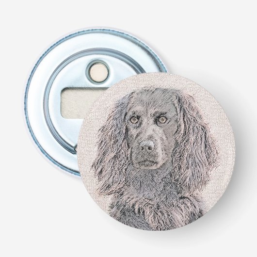 Boykin Spaniel Schilderen - Kute Original Dog Art Button Flesopener (Voorkant)