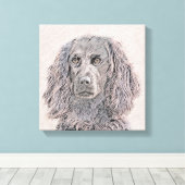 Boykin Spaniel Schilderen - Kute Original Dog Art Canvas Afdruk (Insitu (Houten vloer))