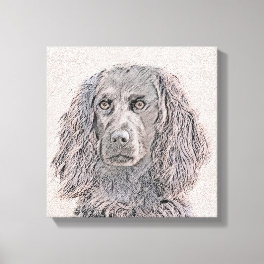 Boykin Spaniel Schilderen - Kute Original Dog Art Canvas Afdruk (Voorkant)