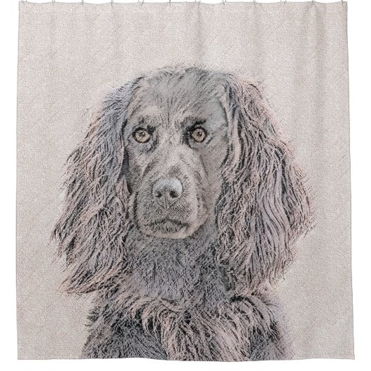 Boykin Spaniel Schilderen - Kute Original Dog Art Douchegordijn (Voorkant)